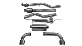 Corsa Performance 3.0 Inch Cat-Back Touring Dual Rear Exit Exhaust 3.5 Inch Polished Tips 12-18 BMW 335i F30 Sedan RWD Stainless Steel (14937)