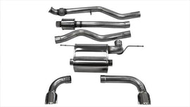 Corsa Performance 3.0 Inch Cat-Back Touring Dual Rear Exit Exhaust 3.5 Inch Polished Tips 12-18 BMW 335i F30 Sedan AWD Stainless Steel (14938)