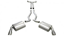 Corsa Performance 2.5 Inch Cat-Back Plus X-Pipe Sport Exhaust Dual Rear Exit 4.0 Inch Polished Tips 10-15 Chevrolet Camaro SS Coupe/Convertible Manual Trans 6.2L V8 Stainless Steel (14951)