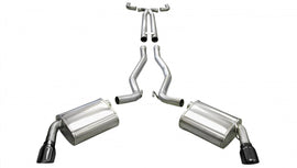 Corsa Performance 2.5 Inch Cat-Back Plus X-Pipe Sport Exhaust Dual Rear Exit 4.0 Inch Black Tips 10-15 Chevrolet Camaro SS Manual Trans 6.2L V8 Stainless Steel (14951BLK)