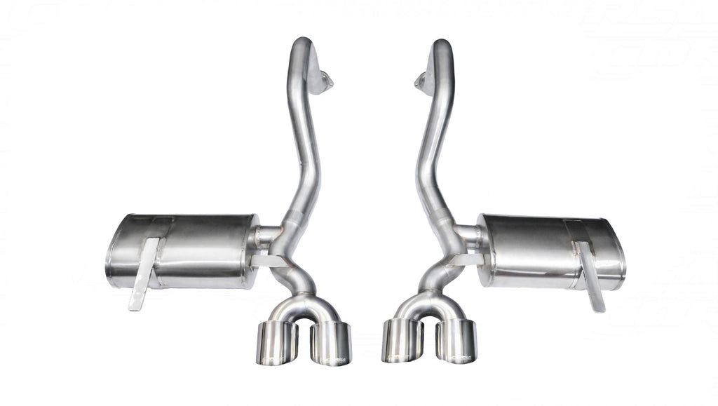 Corsa Performance 2.5 Inch Axle-Back Xtreme Dual Exhaust Polished 4.0 Inch Tips 97-2004 Corvette C5/Z06 5.7L V8 Stainless Steel (14961)