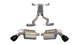 Corsa Performance 2.5 Inch Cat-Back + X-Pipe Dual Rear Exit with Single 4.0 Inch Black PVD Pro-Series Tips (14964BLK)