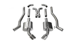 Corsa Performance 3.0 Inch Cat-Back Plus X-Pipe Xtreme Exhaust Dual Rear Exit 4.5 Inch Polished Tips 10-15 Chevrolet Camaro SS Coupe Manual Trans 6.2L V8 Stainless Steel (14968)