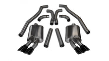 Load image into Gallery viewer, Corsa Performance 3.0 Inch Cat-Back Plus X-Pipe Sport Exhaust Dual Rear Exit 4.0 Inch Black Tips 12-15 Chevrolet Camaro ZL1 Coupe 6.2L V8 Stainless Steel (14971BLK)