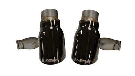 Corsa Performance Two Single 4.0 Inch Black Tip (Clamp Included) Single Rear Exit For Dodge Charger Exhaust Only Stainless Steel (14977BLK)
