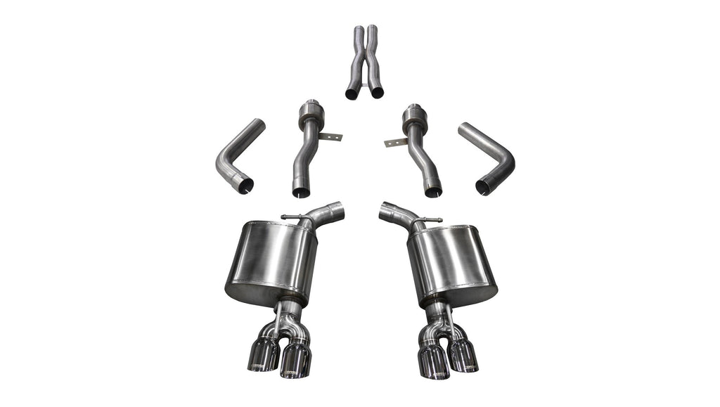 Corsa Performance 2.75 Inch Cat-Back Sport Dual Rear Exit Exhaust 3.5 Inch Polished Tips 15-Present Dodge Challenger SRT 392/R/T Scat Pack/SRT Hellcat 6.2L/6.4L V8 Stainless Steel (14987)