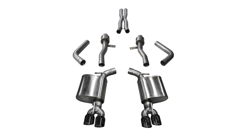 Corsa Performance 2.75 Inch Cat-Back Sport Dual Rear Exit Exhaust 3.5 Inch Black Tips 15-Present Dodge Challenger SRT 392/R/T Scat Pack/SRT Hellcat 6.2L/6.4L V8 Stainless Steel (14987BLK)