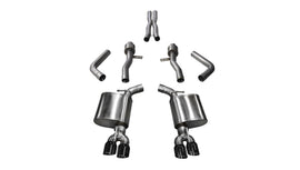 Corsa Performance 2.75 Inch Cat-Back Sport Dual Rear Exit Exhaust 3.5 Inch Black Tips 15-Present Dodge Challenger SRT 392/R/T Scat Pack/SRT Hellcat 6.2L/6.4L V8 Stainless Steel (14987BLK)