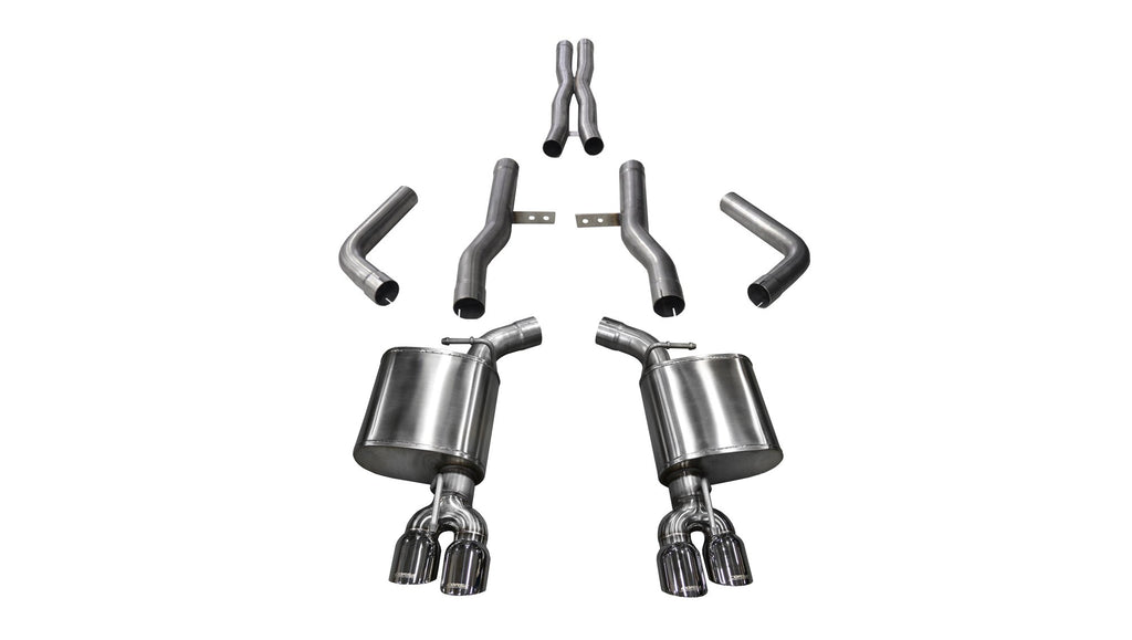 Corsa Performance 2.75 Inch Cat-Back Xtreme Dual Rear Exit Exhaust 3.5 Inch Polished Tips 15-Present Dodge Challenger SRT 392/R/T Scat Pack/SRT Hellcat 6.2L/6.4L V8 Stainless Steel (14989)