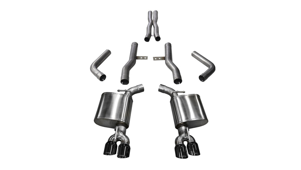 Corsa Performance 2.75 Inch Cat-Back Xtreme Dual Rear Exit Exhaust 3.5 Inch Black Tips 15-Present Dodge Challenger SRT 392/R/T Scat Pack/SRT Hellcat 6.2L/6.4L V8 Stainless Steel (14989BLK)