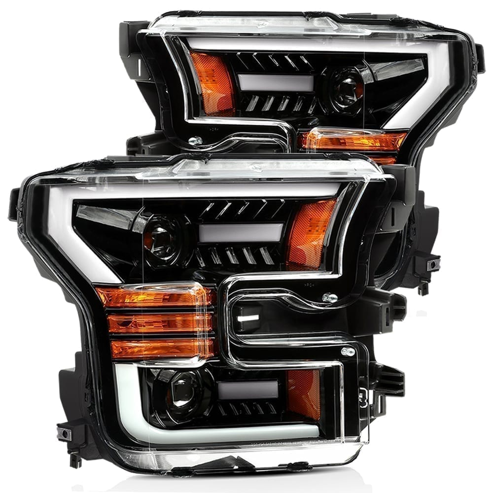 15-17 Ford F150 PRO-Series Halogen Projector Headlights Jet Black