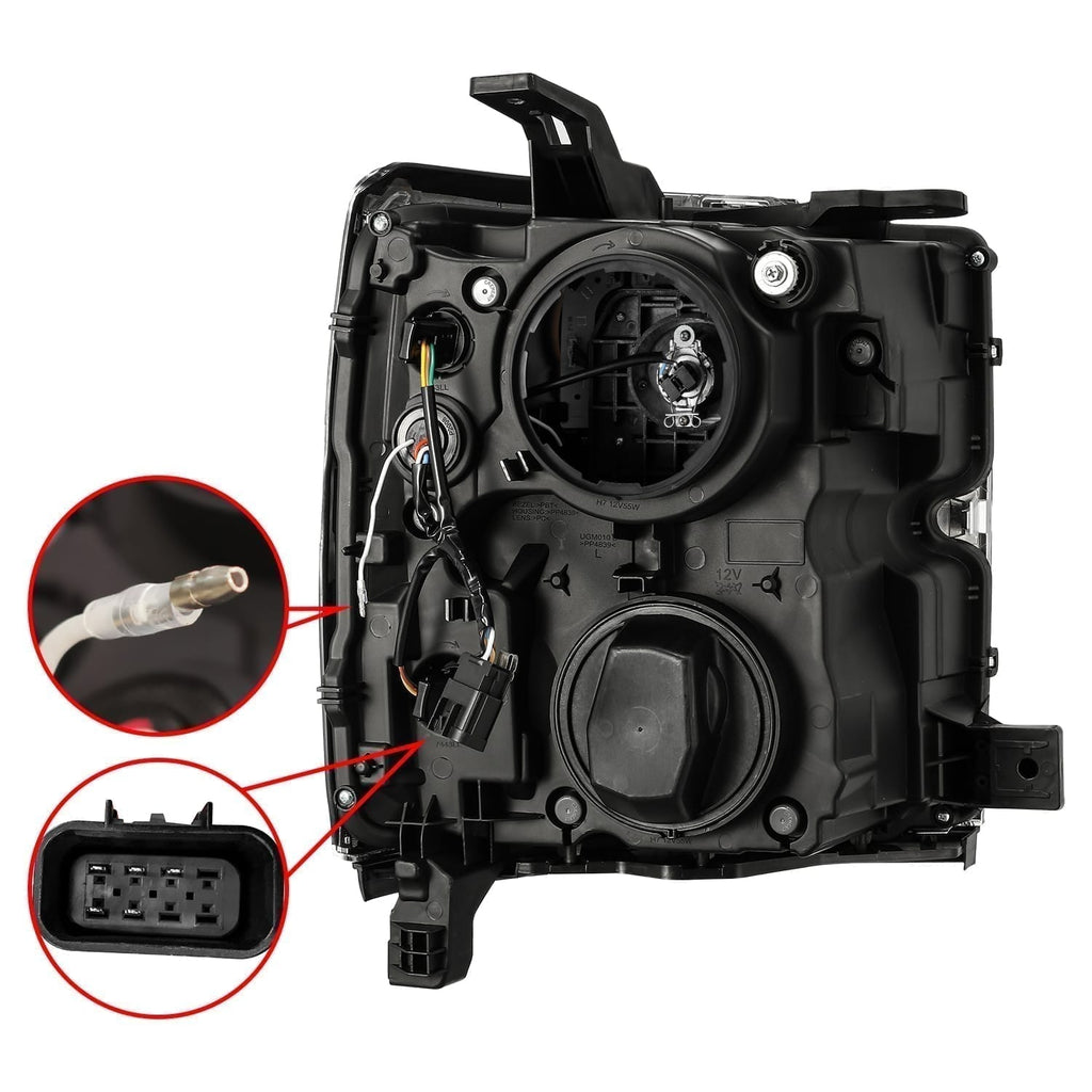 15-19 Chevrolet Silverado 2500HD/3500HD LUXX-Series LED Projector Headlights Black