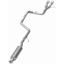 Load image into Gallery viewer, MagnaFlow 13 Hyundai Veloster 1.6L Turbo Dual Center Rear Exit Stainless Cat Back Perf Exhaust (15215)