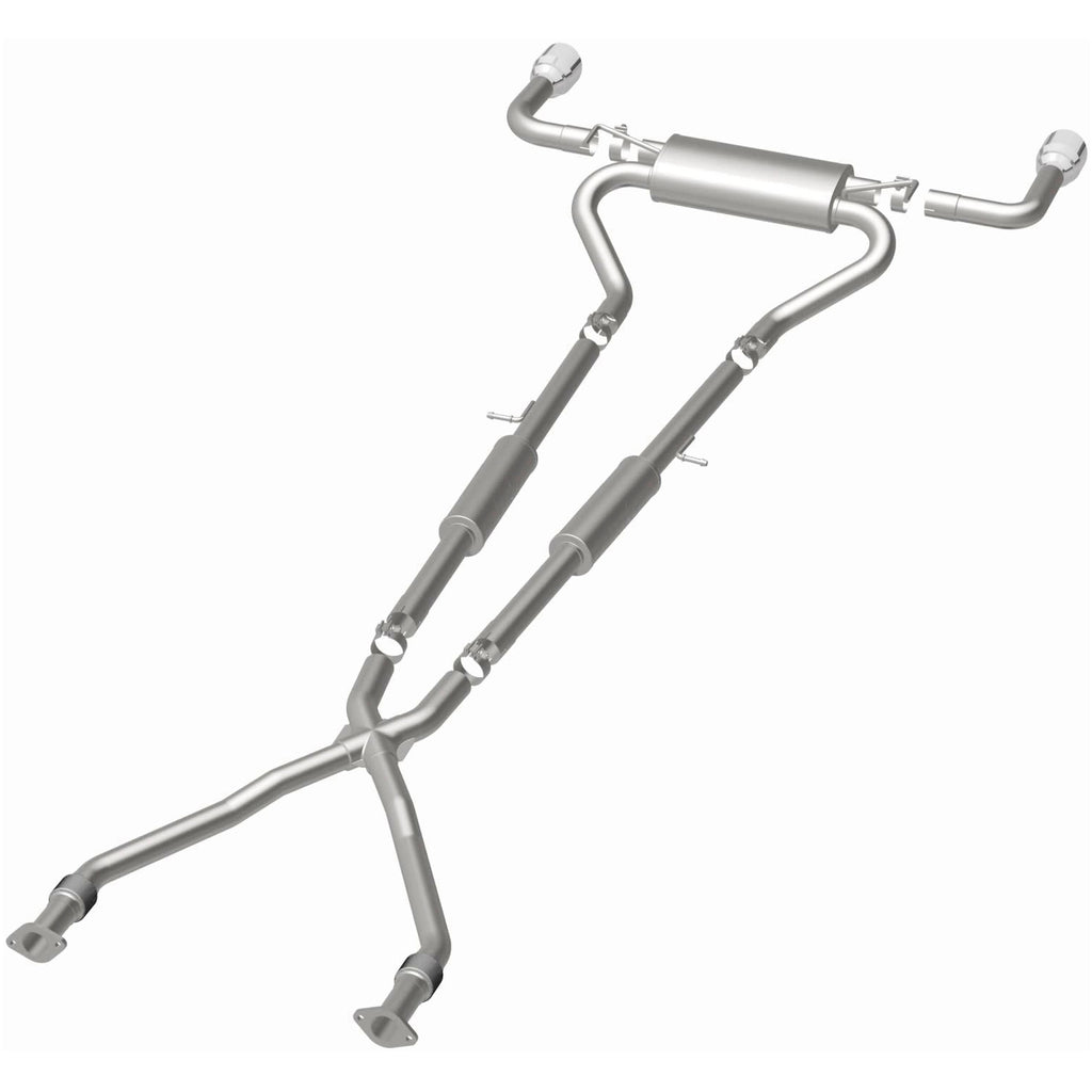 MagnaFlow 14 Infiniti Q50 V6 3.7L Cat-Back Polished Stainless Tips Dual Split Rear Exit Exhaust (15310)