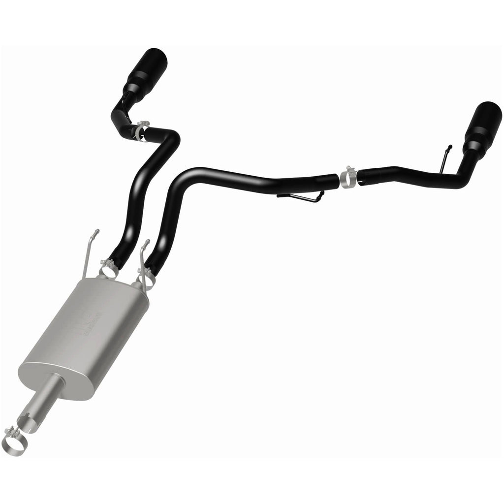 Magnaflow 09-15 Dodge Ram 1500 V8 Dual Spilt Rear Exit Black Stainless C/B Perf Exhaust (15363)