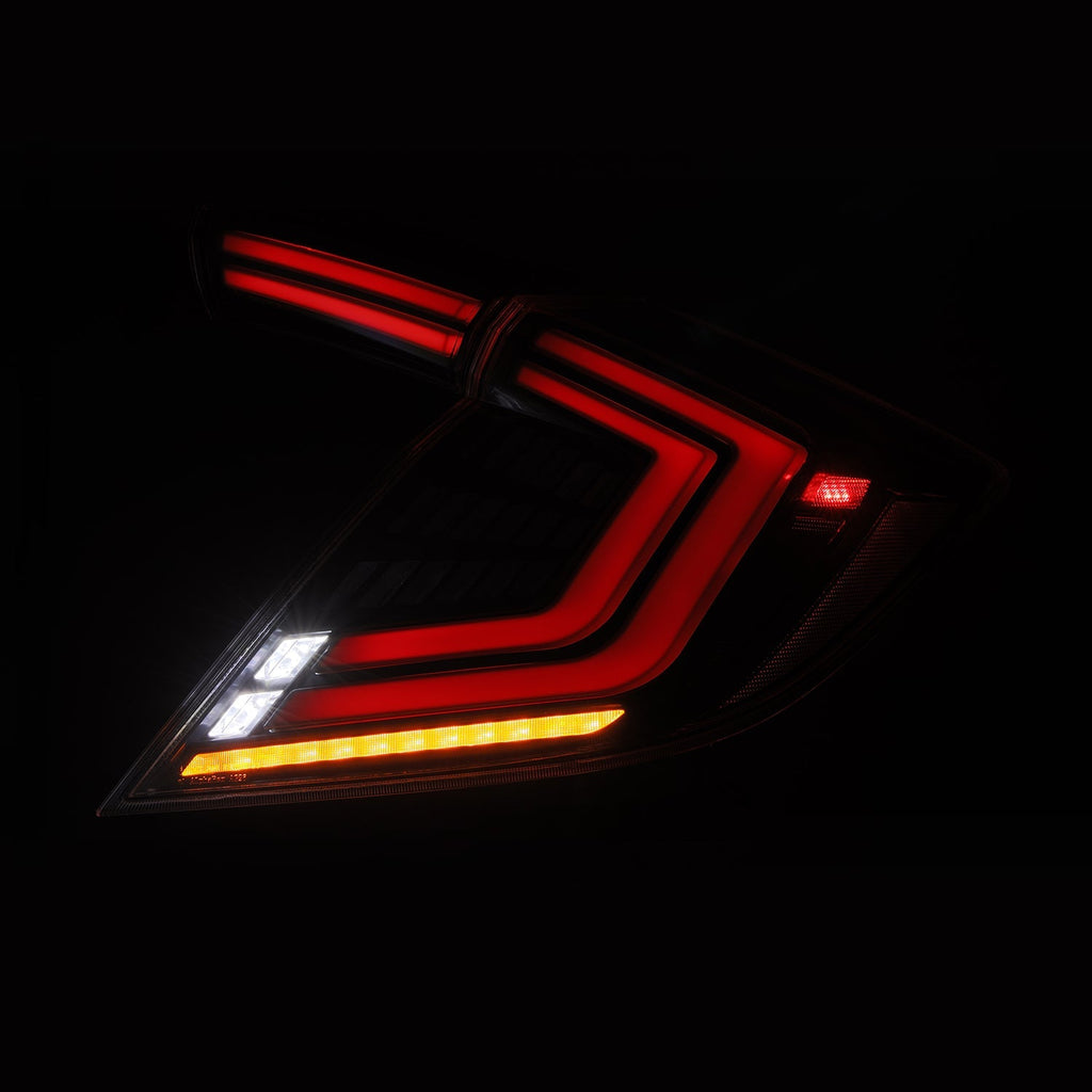 16-21 Honda Civic Hatchback NOVA-Series Prismatic LED Tail Lights Black