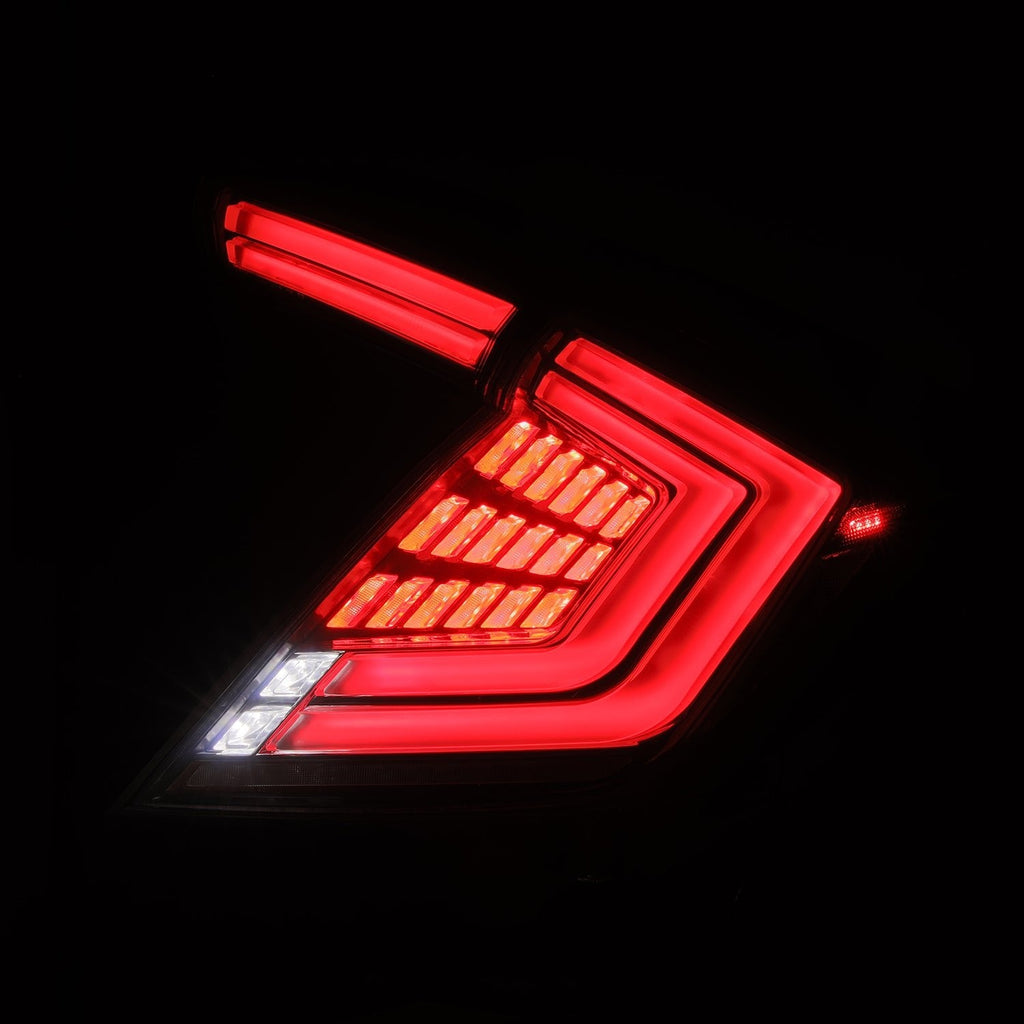 16-21 Honda Civic Hatchback NOVA-Series Prismatic LED Tail Lights Clear Smoke