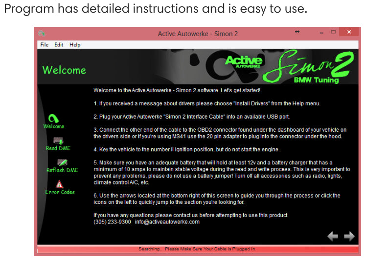 Active Autowerke SIMON2 - BMW Software Flashing Tool by ONLY FOR SALE WITH SOFTWARE. Model: Non E36 | Default (16-901A)