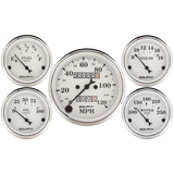 AutoMeter Auto Meter Speedometer 3-1/8in and 2-1/16in Mechanical 5-Piece Old Tyme White Gauge Kit (1601)