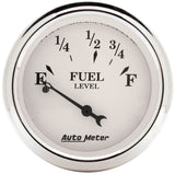 AutoMeter Auto Meter Old Tyme White 2-1/16in 0-30 OHM Electric Fuel Level Gauge (1607)