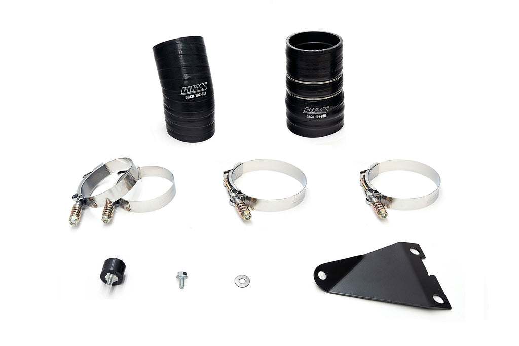 HPS Performance Hot Side Charge Pipe Kit, High Temp Reinforced Silicone Turbo CAC Boots (17-173WB)
