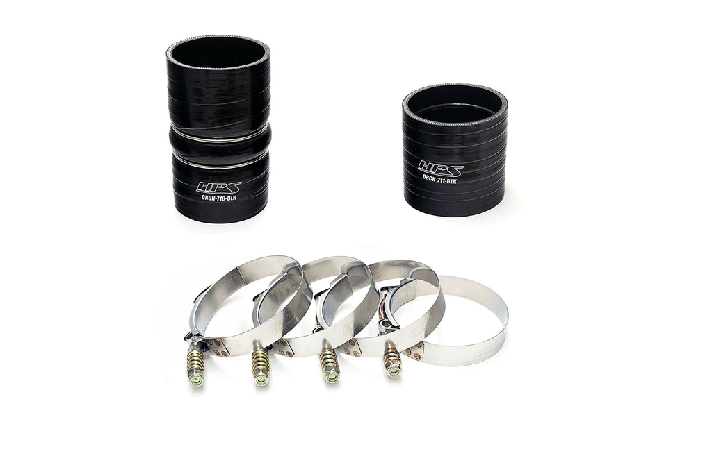 HPS Performance Cold Side Charge Pipe Kit, High Temp Reinforced Silicone Turbo CAC Boots (17-174P)