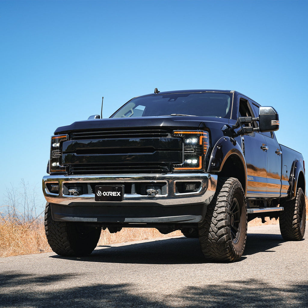 17-19 Ford Super Duty MKII NOVA-Series LED Projector Headlights Alpha-Black