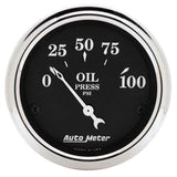 AutoMeter 2 1/16in 100PSI Old Tyme Black Electric Oil Pressure Gauge (1727)