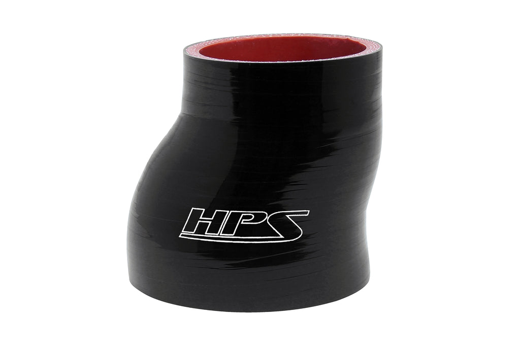 HPS Silicone Offset Reducing Coupler, 2-3/4" - 3-1/2" ID, 4" Length, Black (HTSOR-275-350-L4-BLK)