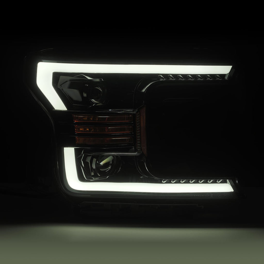 18-20 Ford F150 LUXX-Series LED Projector Headlights Jet Black
