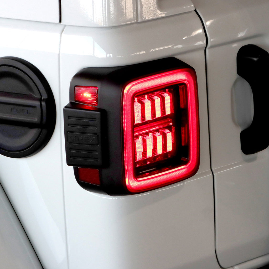 18-25 Jeep Wrangler JL NOVA-Series Prismatic LED Tail Lights Black-Red