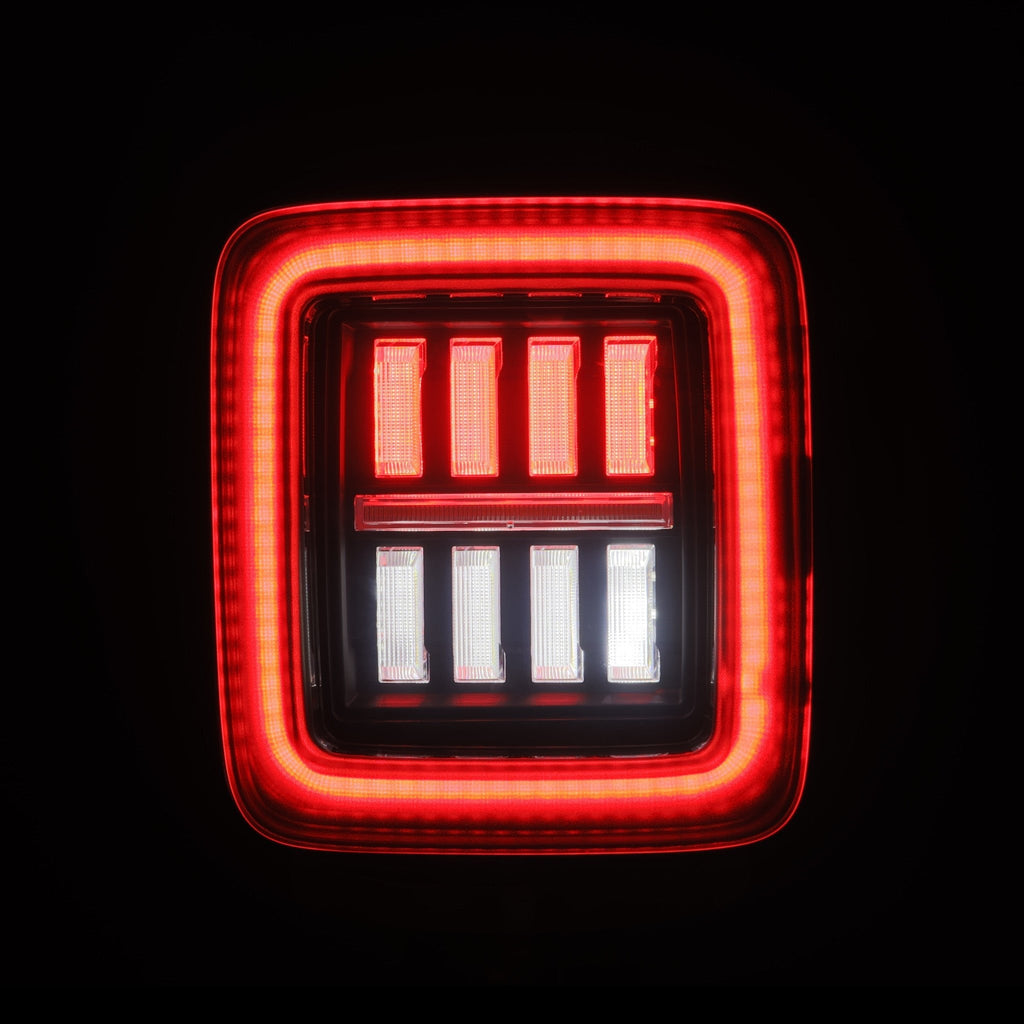 18-25 Jeep Wrangler JL NOVA-Series Prismatic LED Tail Lights Black-Red