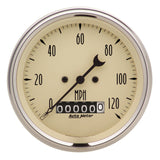 AutoMeter 3-3/8in 120mph Antique Beige Elec. Programmable Speedometer w/ Wheel Odometer (1879)