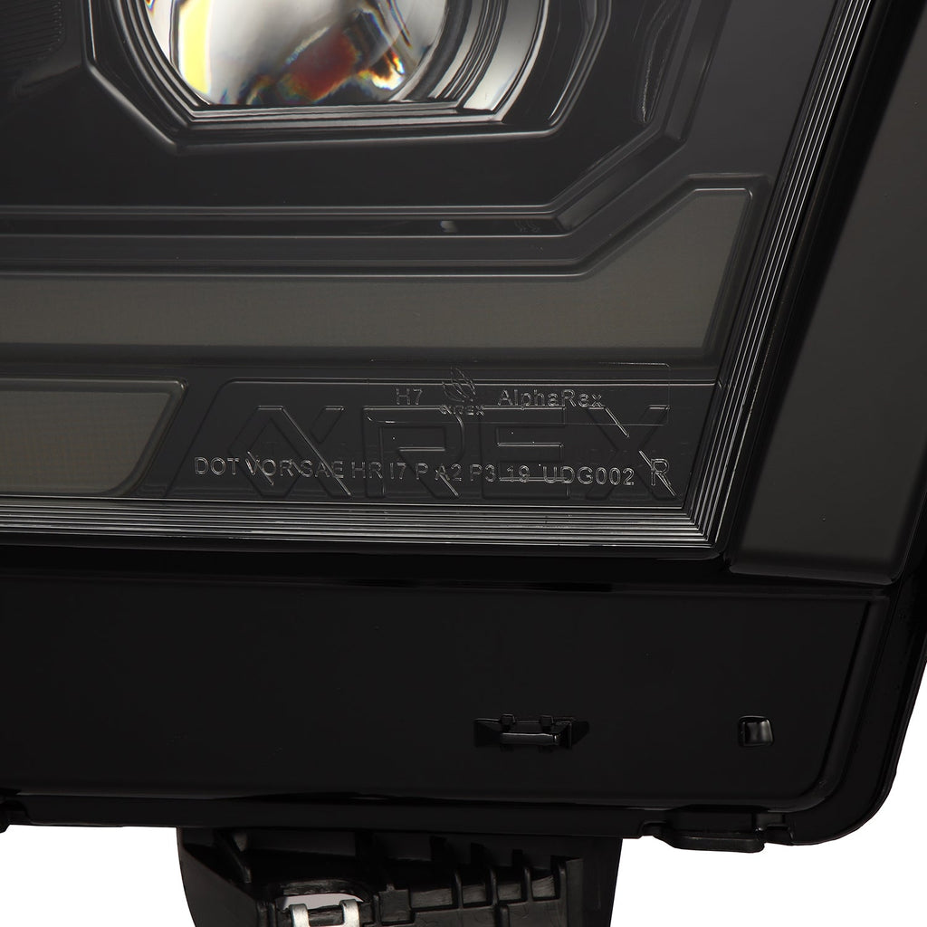 19-24 Ram 1500 (MK II 2500 Style) LUXX-Series LED Projector Headlights Alpha-Black