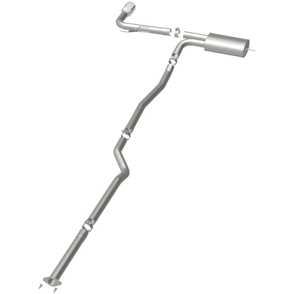 MagnaFlow Cat Back, SS, 2.5in, Street, Single Straight Pass. Polished 4in Tip, 2015 Ford Fusion 2.5L (19096)