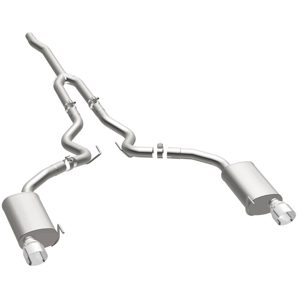MagnaFlow Cat Back, SS, 2.5in, Street, Dual Split Polished 4.5in Tips 2015 Ford Mustang Ecoboost (19097)