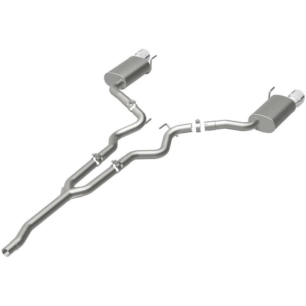 MagnaFlow Cat Back, SS, 2.5in, Street, Dual Split Polished 4.5in Tips 2015 Ford Mustang Ecoboost (19097)