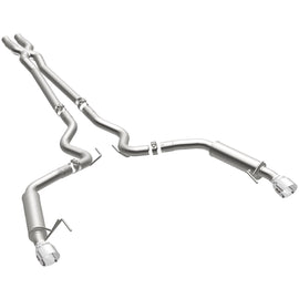 MagnaFlow Cat Back, SS, 2.5in, Competition, Dual Split Polished 4.5in Tips 2015 Ford Mustang V6 3.7L (19099)