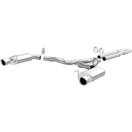 MagnaFlow Cat Back, SS, 3in, Street, Dual Split Polished 4.5in Tips 2015 Ford Mustang GT V8 5.0L (19100)