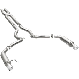 MagnaFlow Cat Back, SS, 3in, Competition, Dual Split Polished 4.5in Tips 2015 Ford Mustang GT V8 5.0 (19101)