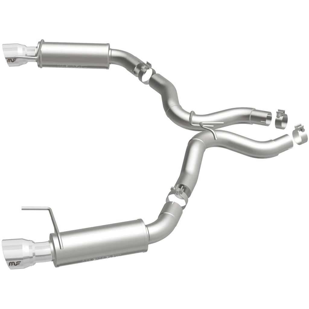 MagnaFlow Axle Back, SS, 3in, Competition, Dual Split Polished 4.5in Tip 2015 Ford Mustang GT V8 5.0 (19103)