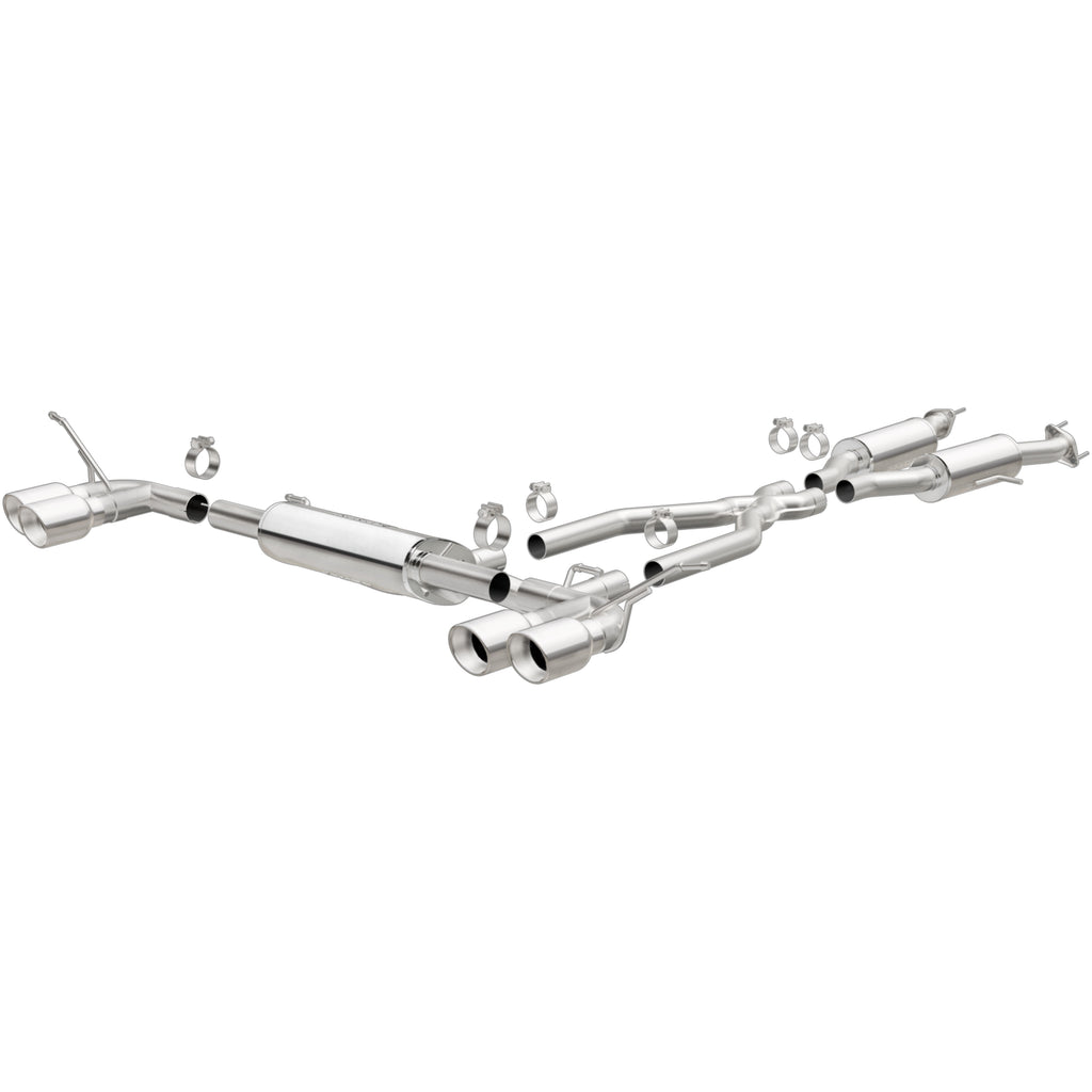 MagnaFlow Cat Back, SS, 2.5in, Quad Split Polish 4in tip 14-15 Jeep Grand Cherokee 3.6L/5.7L V6/V8 (19193)
