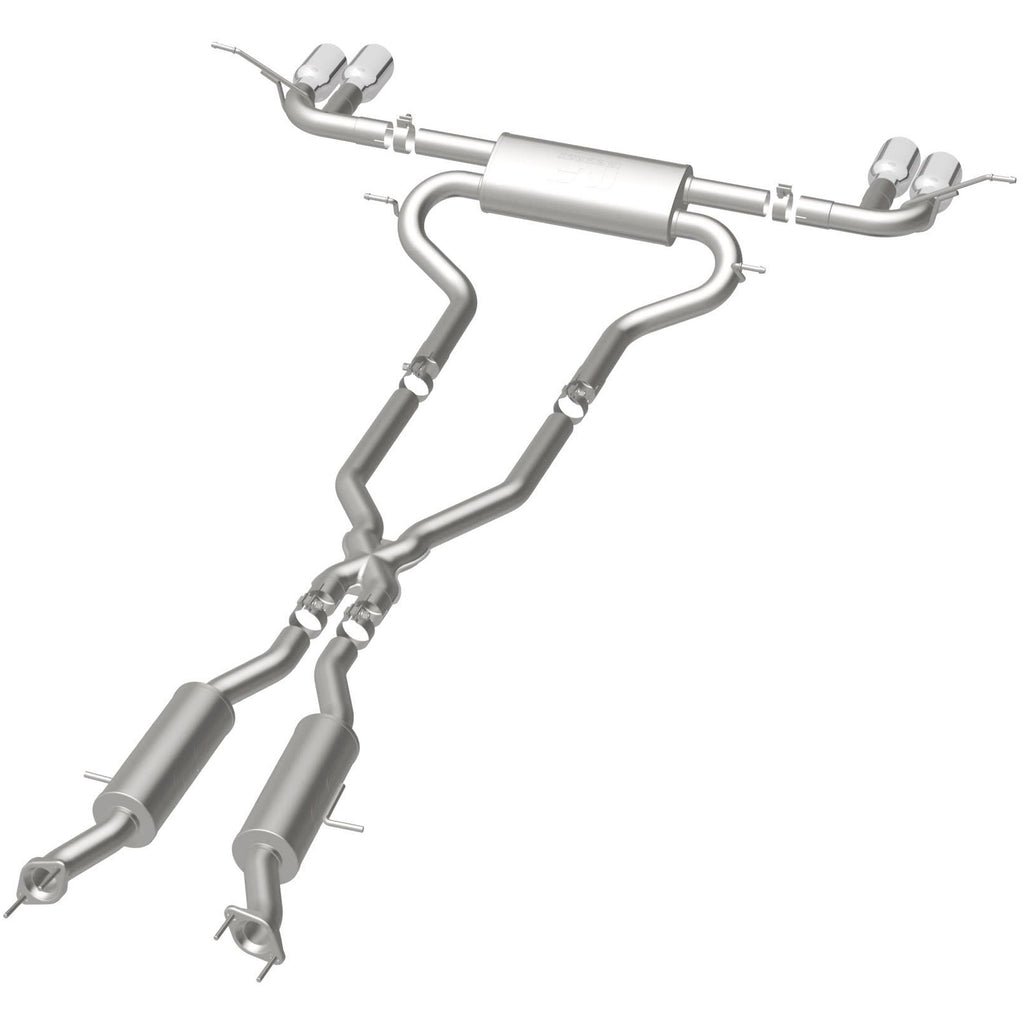 MagnaFlow Cat Back, SS, 2.5in, Quad Split Polish 4in tip 14-15 Jeep Grand Cherokee 3.6L/5.7L V6/V8 (19193)