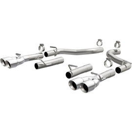 MagnaFlow Axle-Back, SS, 2.5in, Quad Split Rear 3.5in Tip 2015 Dodge Challenger 3.6L V6 (19218)