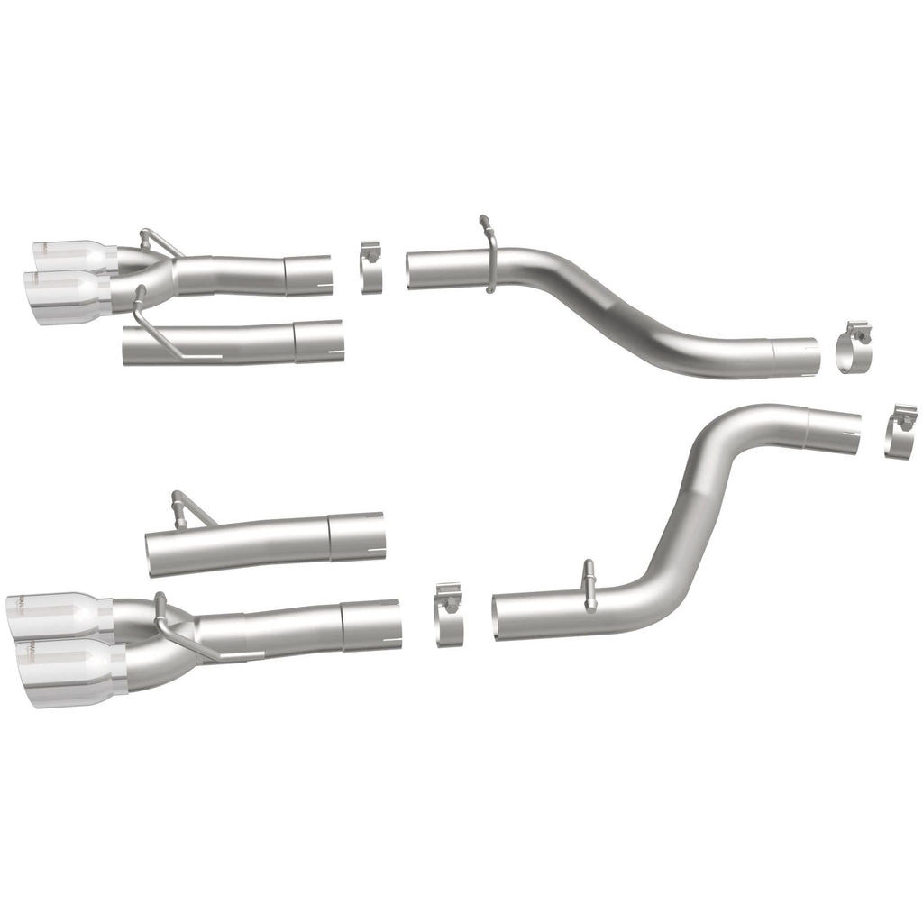 MagnaFlow Axle-Back, SS, 2.5in, Quad Split Rear 3.5in Tip 2015 Dodge Challenger 3.6L V6 (19218)