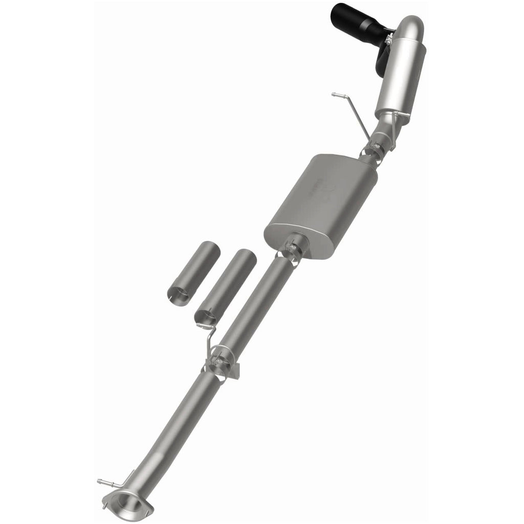 MagnaFlow 11-19 GM 2500/3500 6.0L 4in Single Passenger Side Rear Exit Cat-Back Exhaust w/Black Tips (19376)