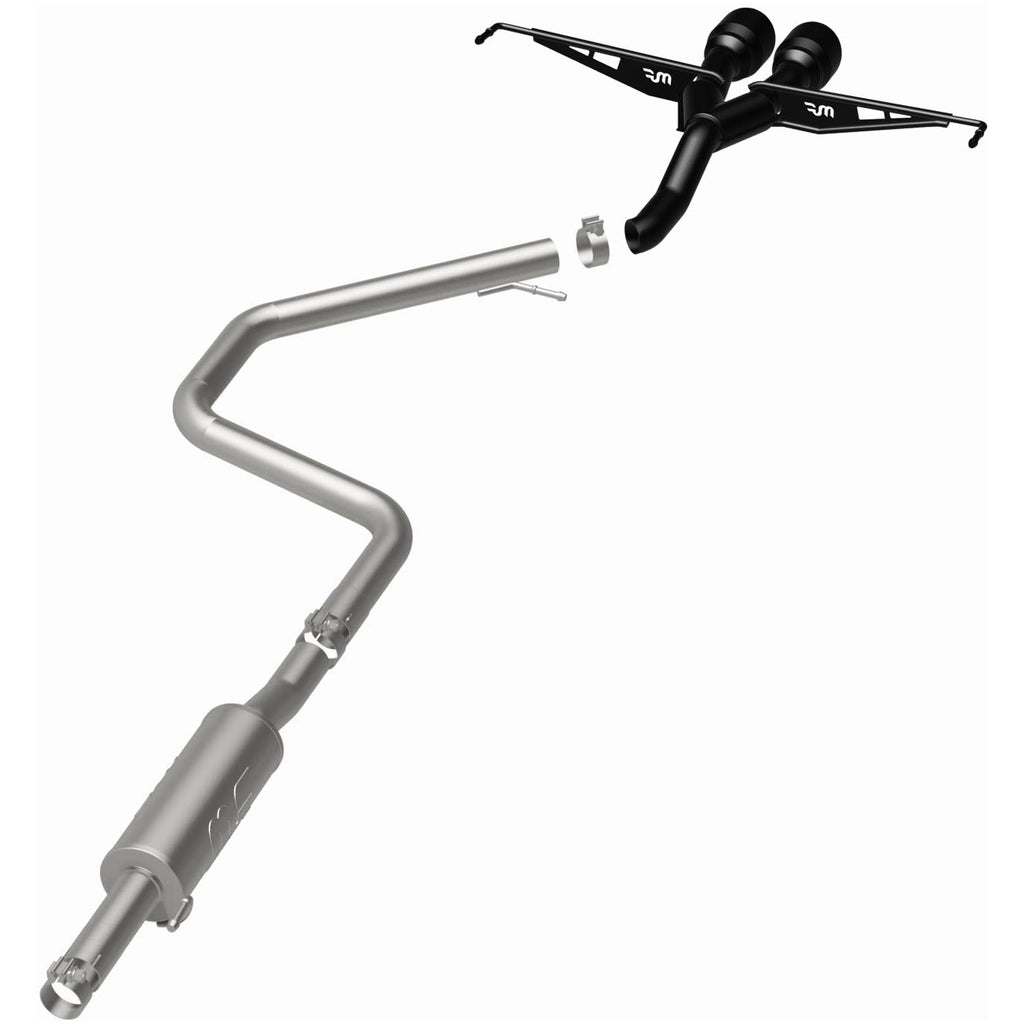MagnaFlow 2019 Hyundai Veloster 1.6L 2.5in Center Exit Stainless Steel Cat-Back Exhaust w/Blk Tips (19455)
