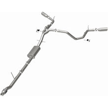 Load image into Gallery viewer, MagnaFlow 2019 Chevy Silverado 1500 V8 5.3L Street Series Dual Split Exit Exhaust w/ Polished Tips (19473)