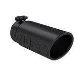 MBRP Exhaust Tip. 4in. O.D. Angled Rolled End 3in. let 10in. Length. BLK (T5112BLK)