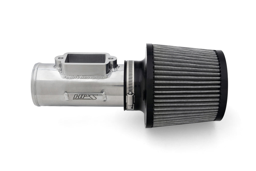 HPS 3" Aluminum MAF Housing Adapter Tube with 6.5" Air Filter for Toyota Lexus 2JZ 1MZ 1UZ Polished (MAFT-1602)
